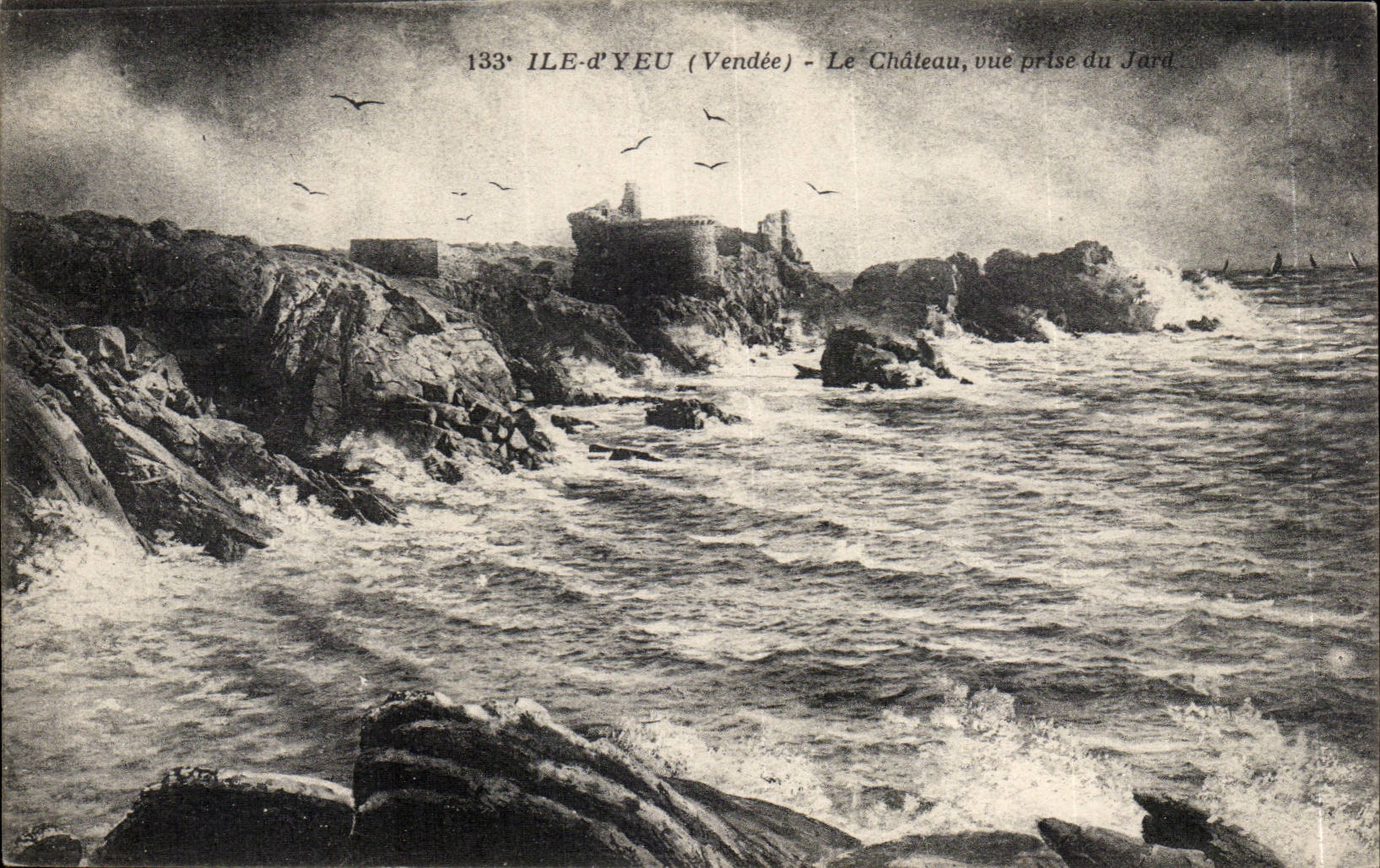 CPA Ile d'Yeu Le chateau vue prise du Jard