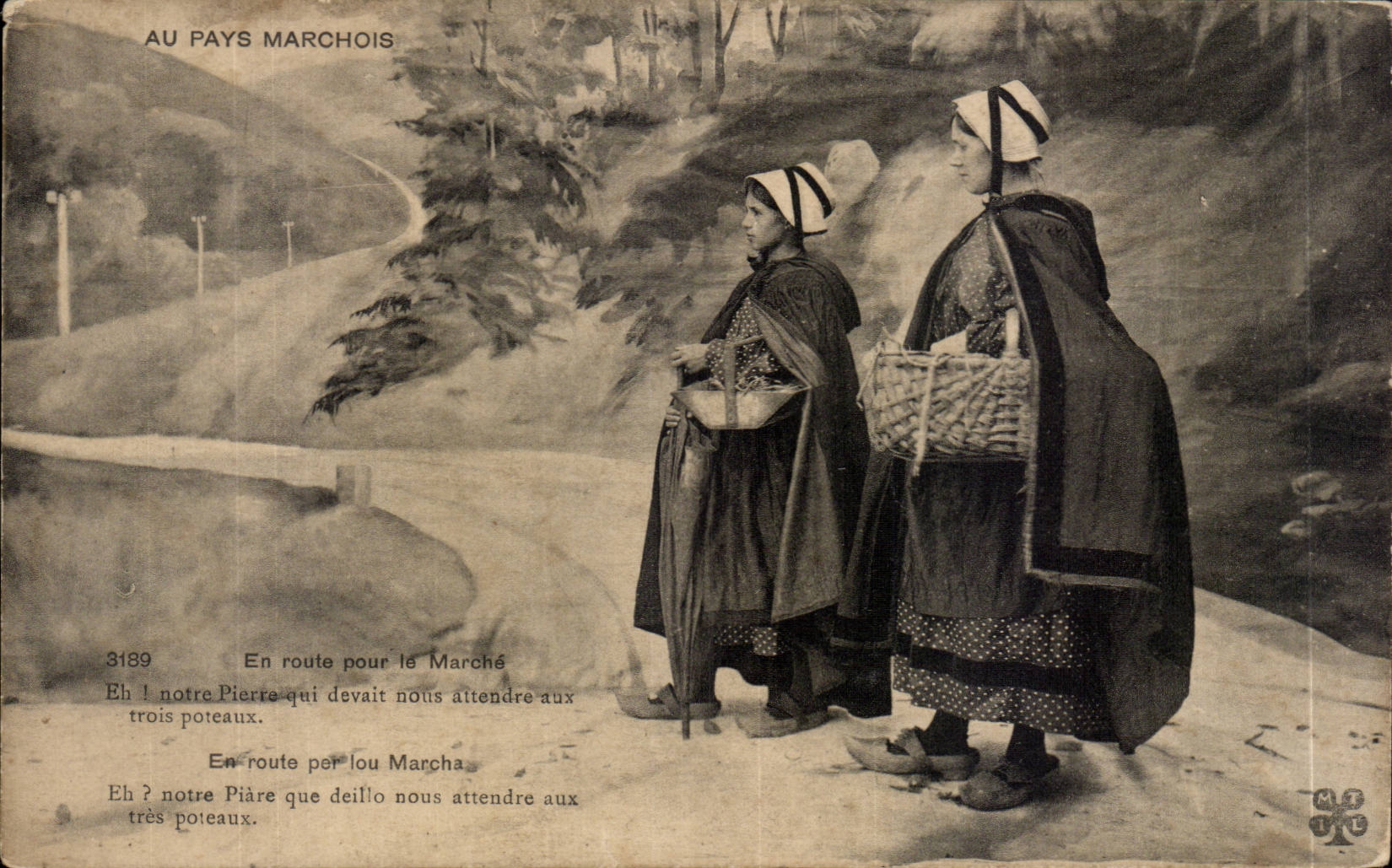 Zwei wandelnde Frauen — Pays Marchois — Serie 3189
