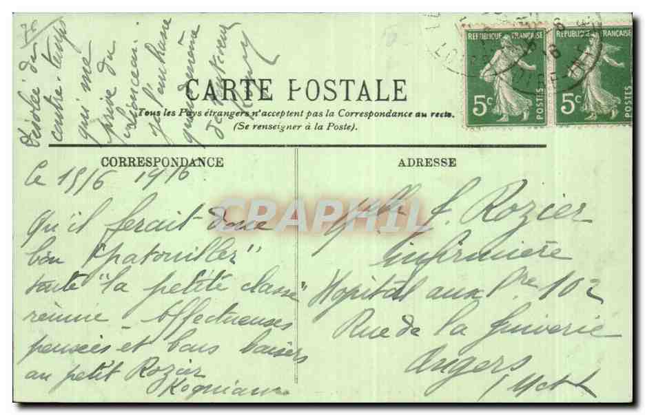 CPA La grande cote plage des Marsouins — Rückseite