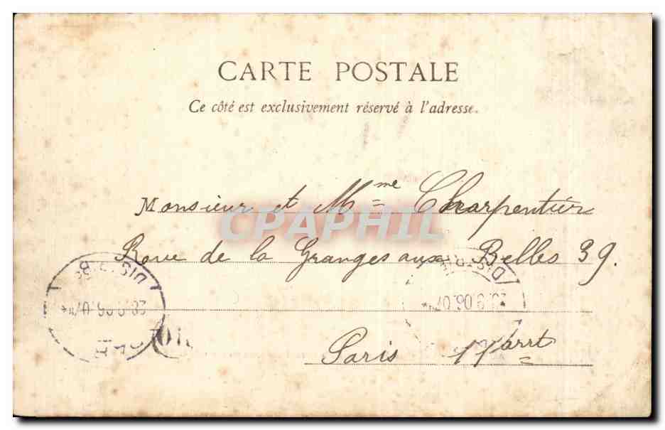 CPA Auxerre Vue prise des tours de la cathedrale Cote du pont de la Tournelle — Verso