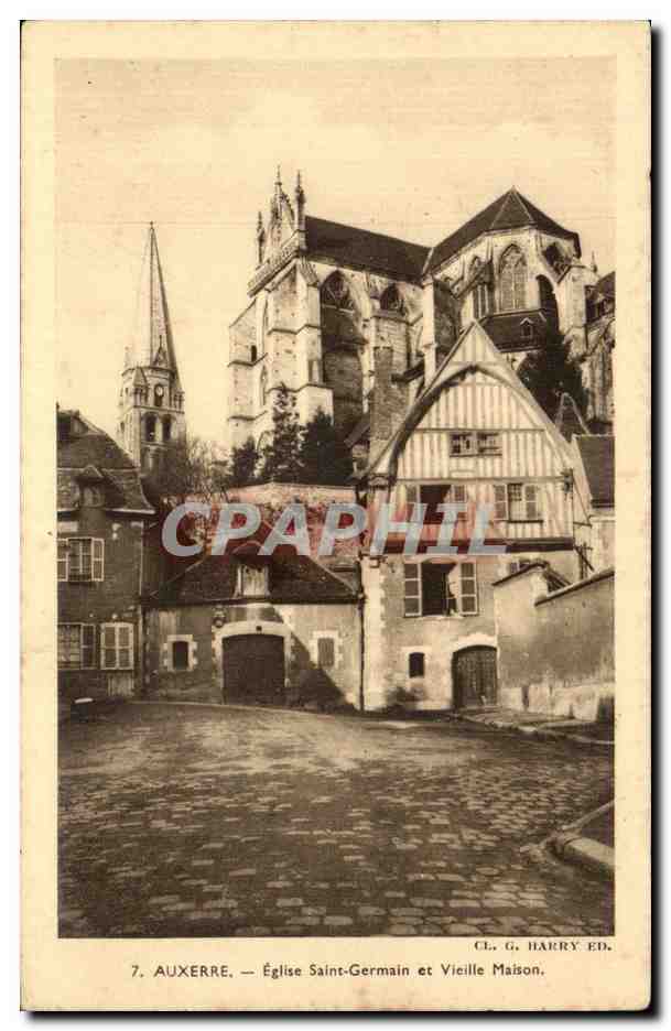 CPA Auxerre Eglise Saint Germain et vieille maison