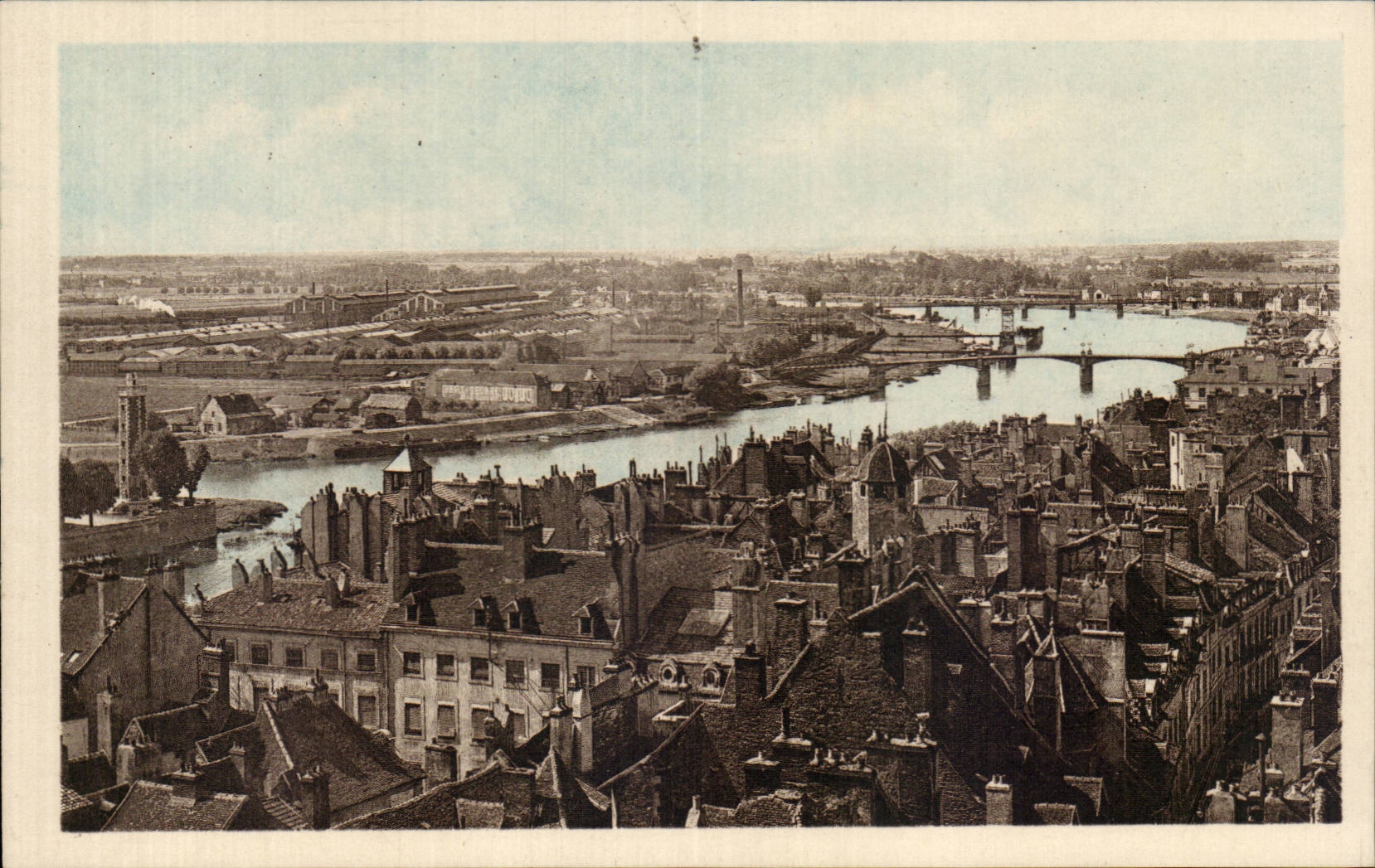 Chalon-sur-Saône — Vue sur la Saône et les ponts — Éditeur S.&L.