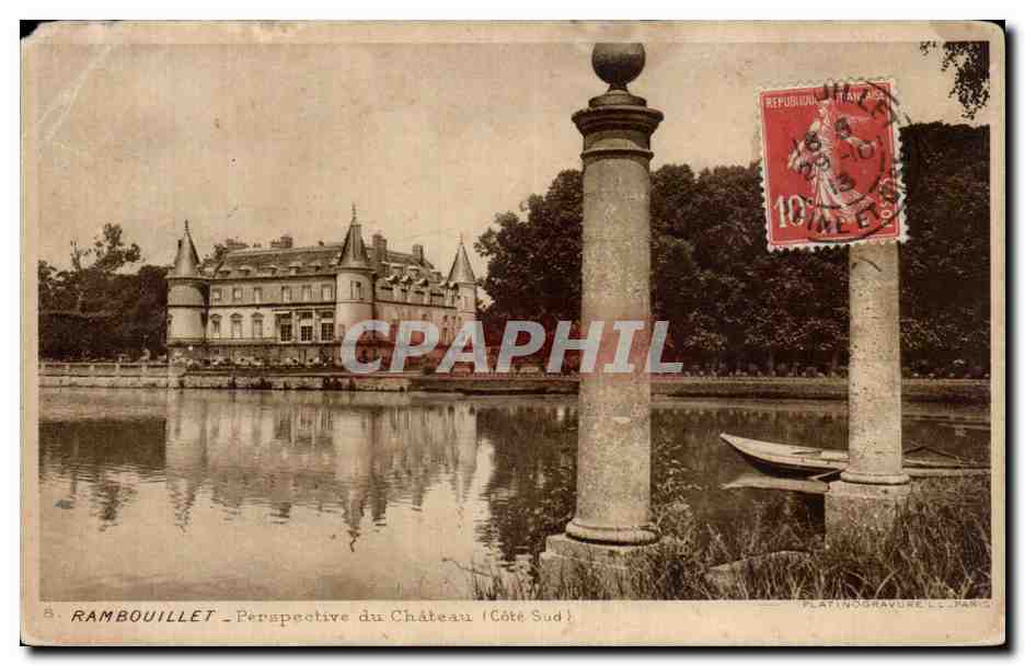 Rambouillet — Perspective du Château (Côté Sud) — Platinogravure L. Paris