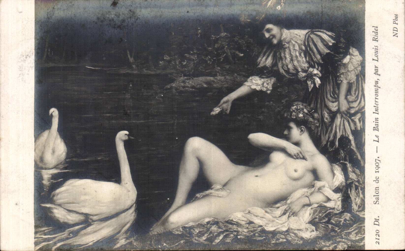 Der unterbrochene Badetag — Salon de 1907 — von Louis Ridel — Verlag ND Ploot, n° 2120