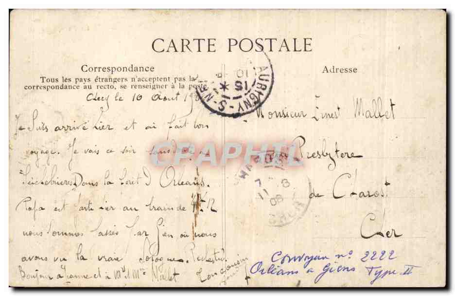 CPA Orleans La cathedrale — Verso
