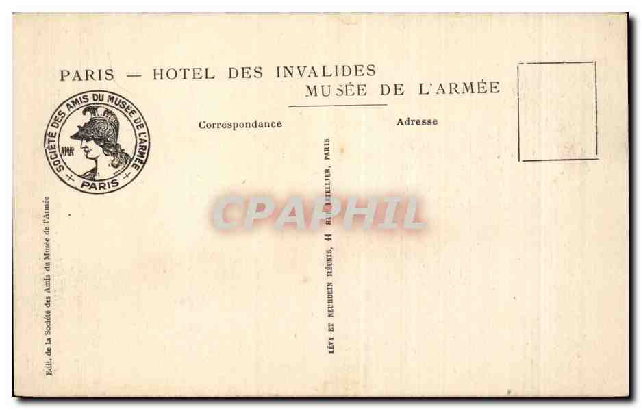 CPA Paris Hotel des Invalides Tombeau de Napoleon 1er — Rückseite