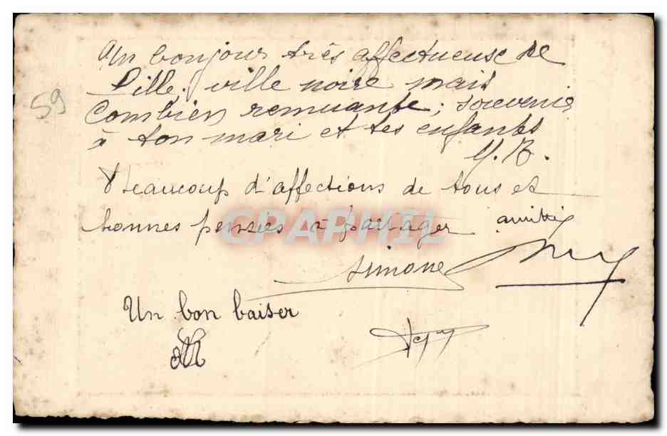 CPA Lille Place St Martin Vieilles maisons — Rückseite