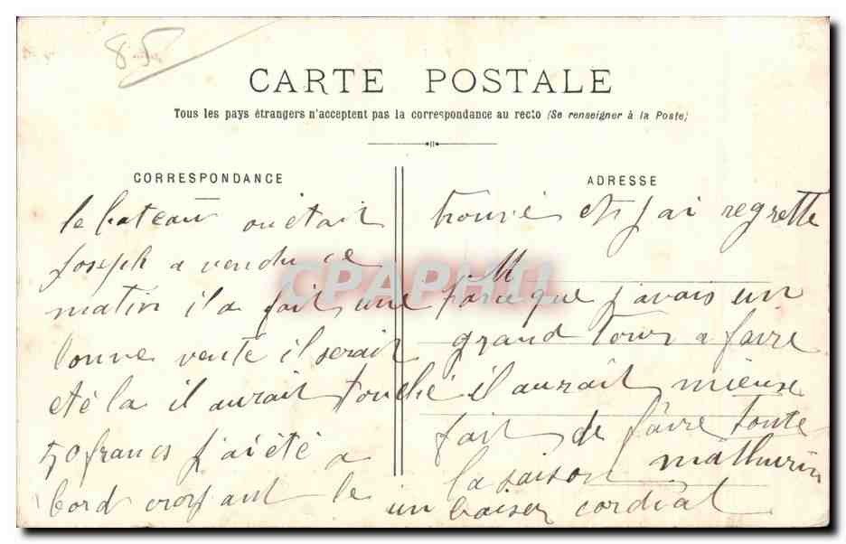 CPA Sables d'olonne Sablaise Folklore Costume — Verso
