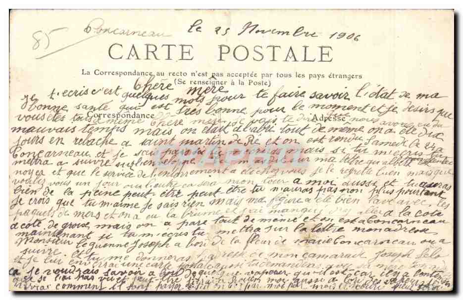 CPA Sables d'olonne Sablaise Depart pour une promenade Folklore Costume — Verso