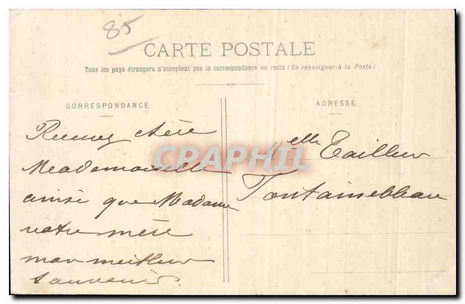 CPA Sables d'olonne Sablaise Ane Donkey Folklore Costume — Verso