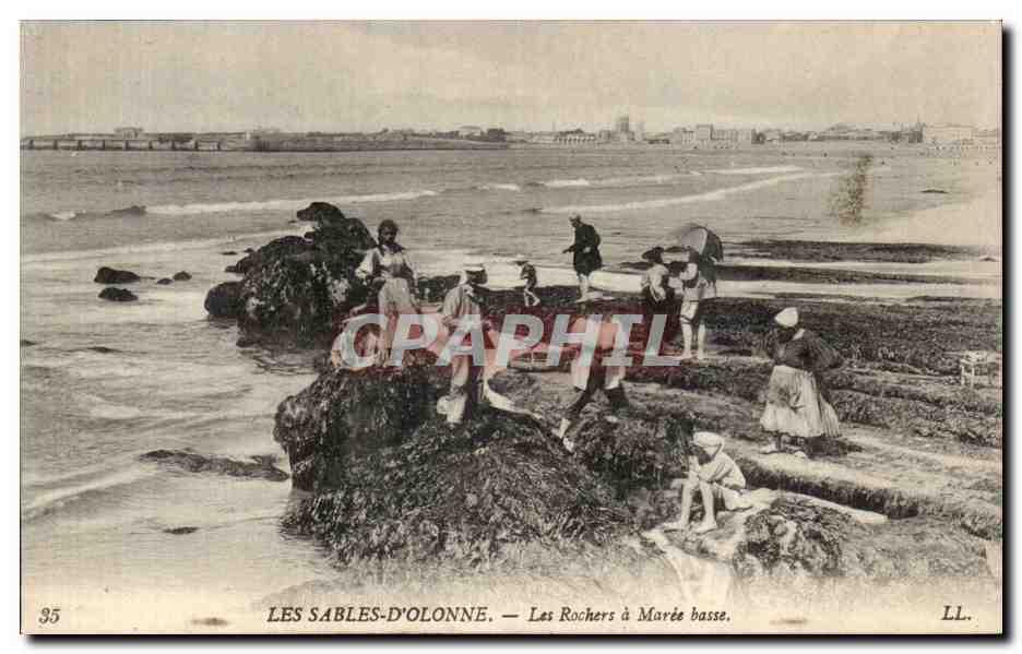 Les Sables-d'Olonne — Die Felsen bei Ebbe — LL. Nr. 35