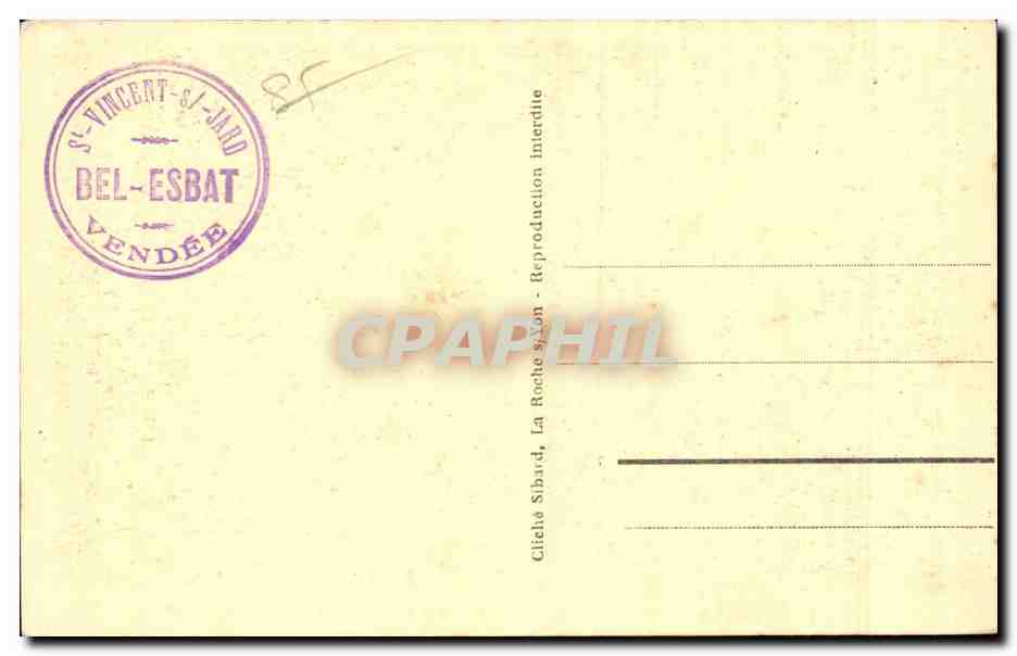 CPA St Vincent du Jard Cuisine Salle a manger de Mr G Clemenceau — Verso
