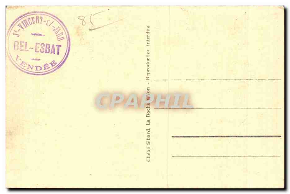CPA St Vincent du Jard Chambre a coucher de Mr G Clemenceau — Back
