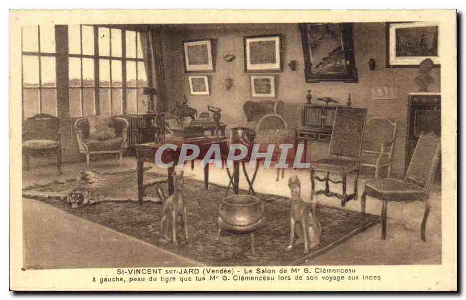 CPA St Vincent du Jard la bicoque de Clemenceau Le salon Voyage aux Indes Bel Essat