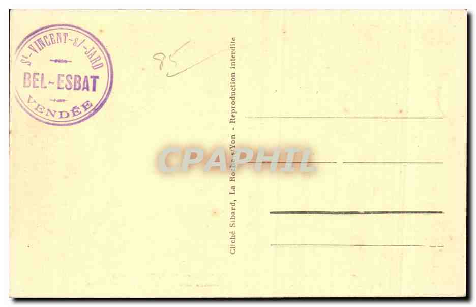 CPA St Vincent du Jard la bicoque de Clemenceau Le salon Voyage aux Indes Bel Essat — Rückseite