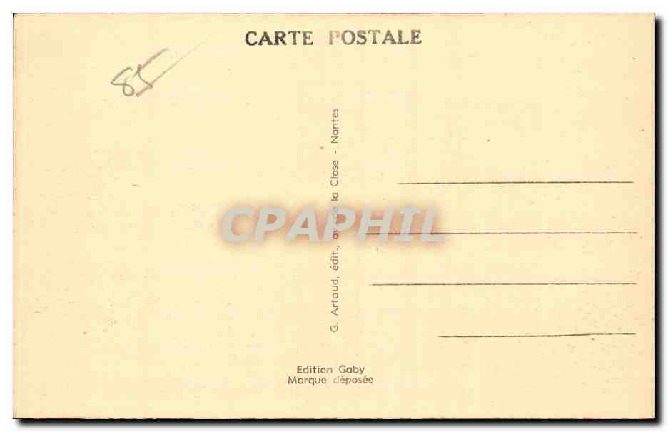 CPA La Roche sur Yon Le jardin de la Prefecture Au fond le theatre — Rückseite