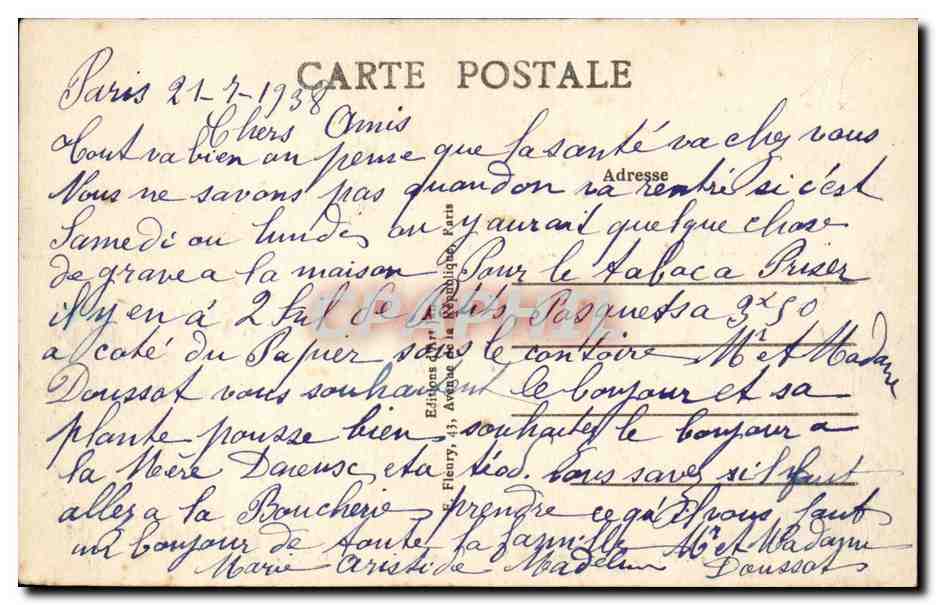 CPA Paris La cathedrale Notre Dame et le square de l'archeveche — Verso