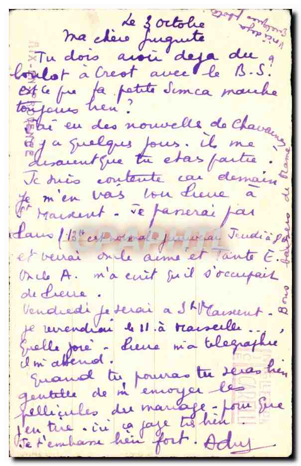 Vue de Gortole — éditeur inconnu, n° de série non visible — Verso