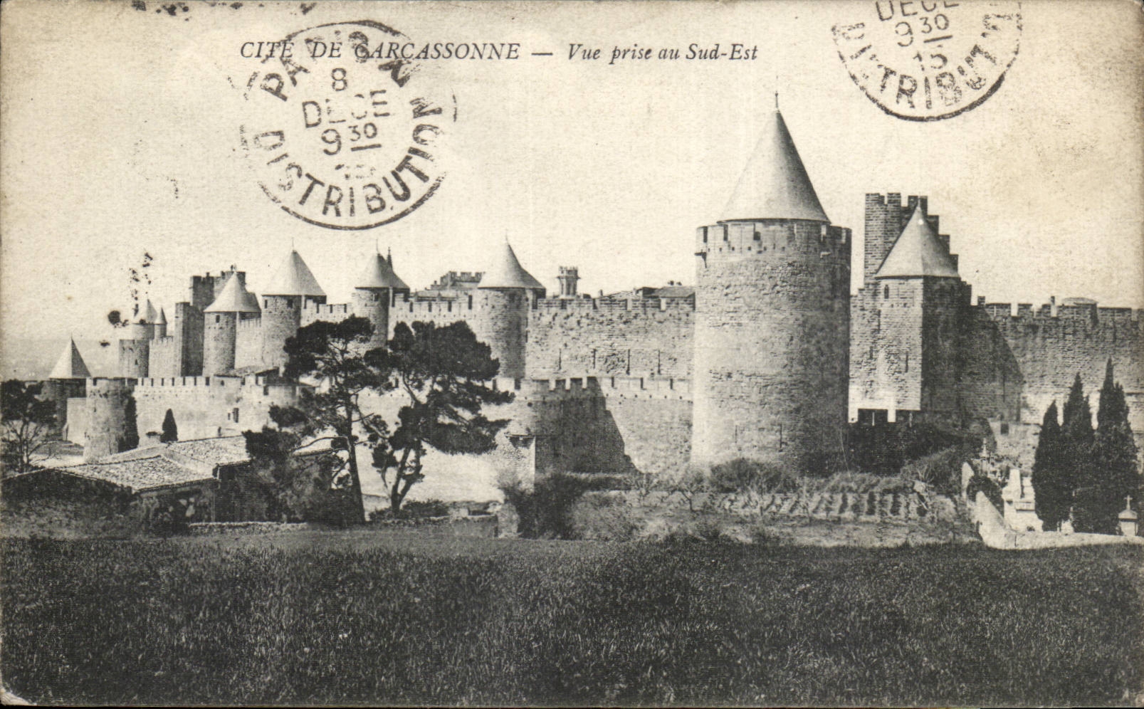 CPA Cite de Carcassonne Vue prise du Sud Est