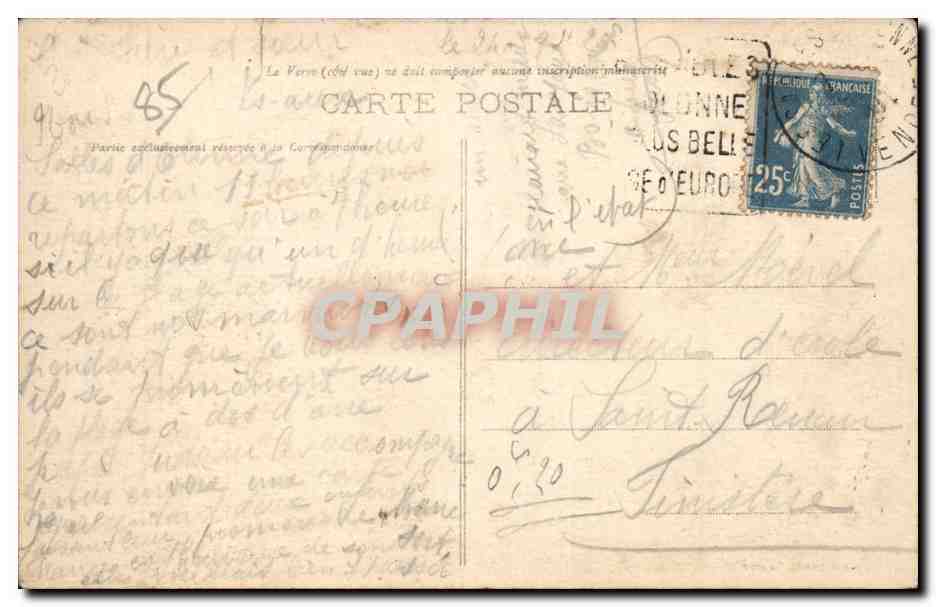 Les Sables d'olonne CPA La plage Ane Donkey Mule — Verso