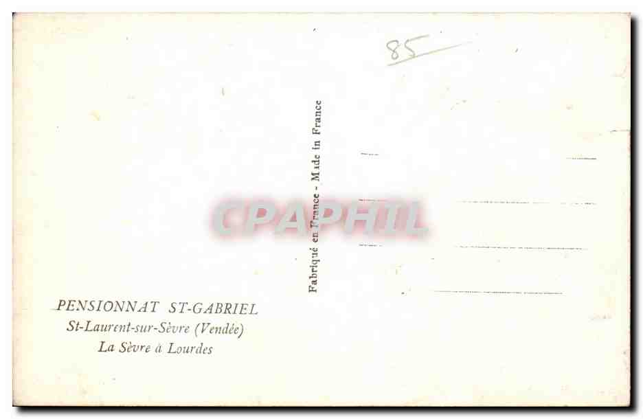 CPSM pensionnat de St Gabriel St Laurent sur Sevre La Sevre a Lourdes — Rückseite