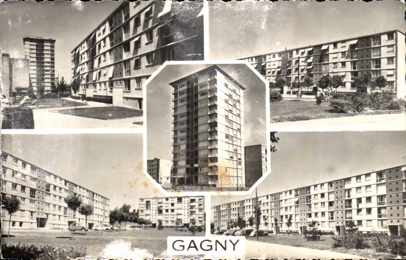 CPSM Gagny HLM Rue Guesde Mouylin La tour dans la cite 1964