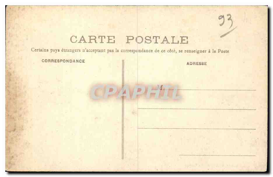 CPA Plan du Raincy — Rückseite