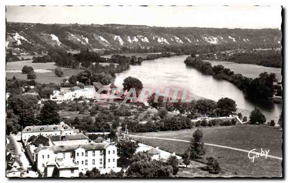 CPSM La Roche Guyon Point de vue prise dela route des Cretes vers la Seine