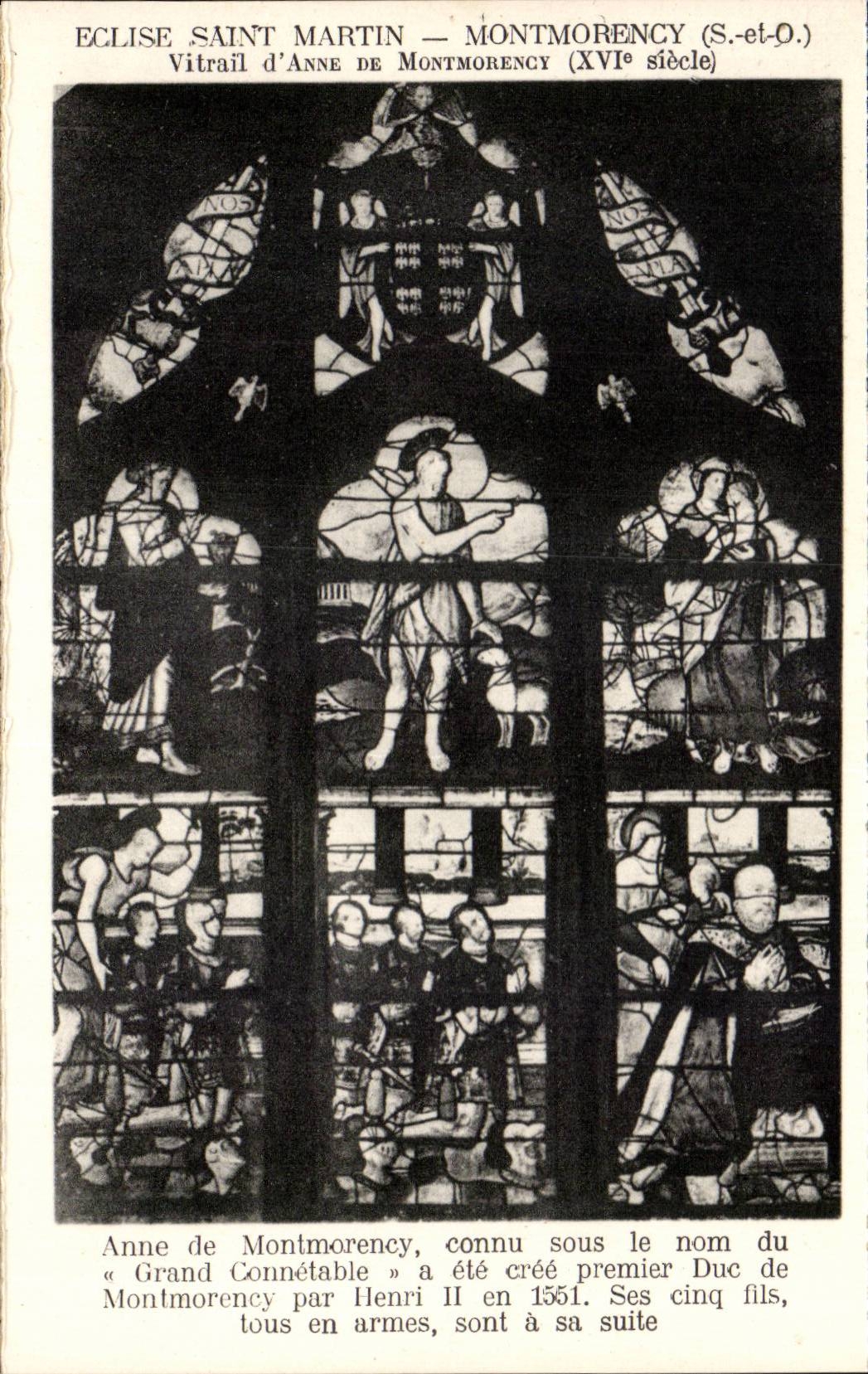 Église Saint-Martin — Montmorency (S.-et-O.) — Vitrail d'Anne de Montmorency (XVIe siècle)