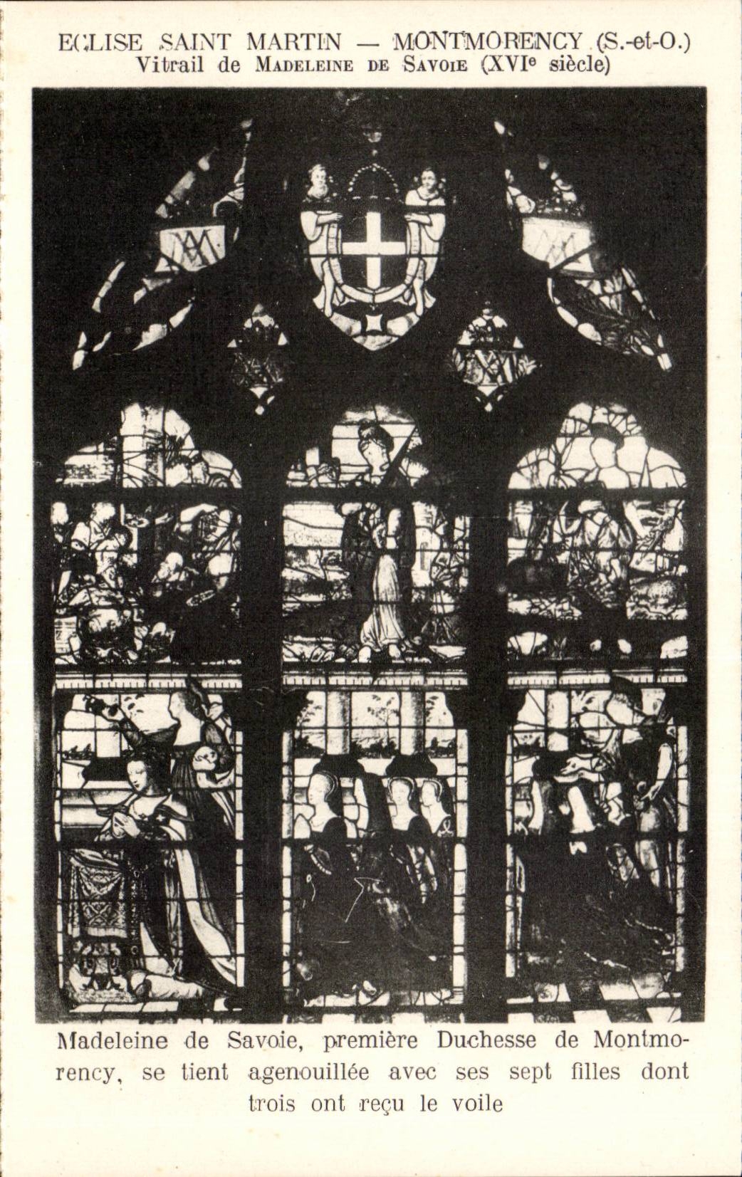 Église Saint Martin — Montmorency (S.-et-O.) — Vitrail de Madeleine de Savoie (XVIe siècle)