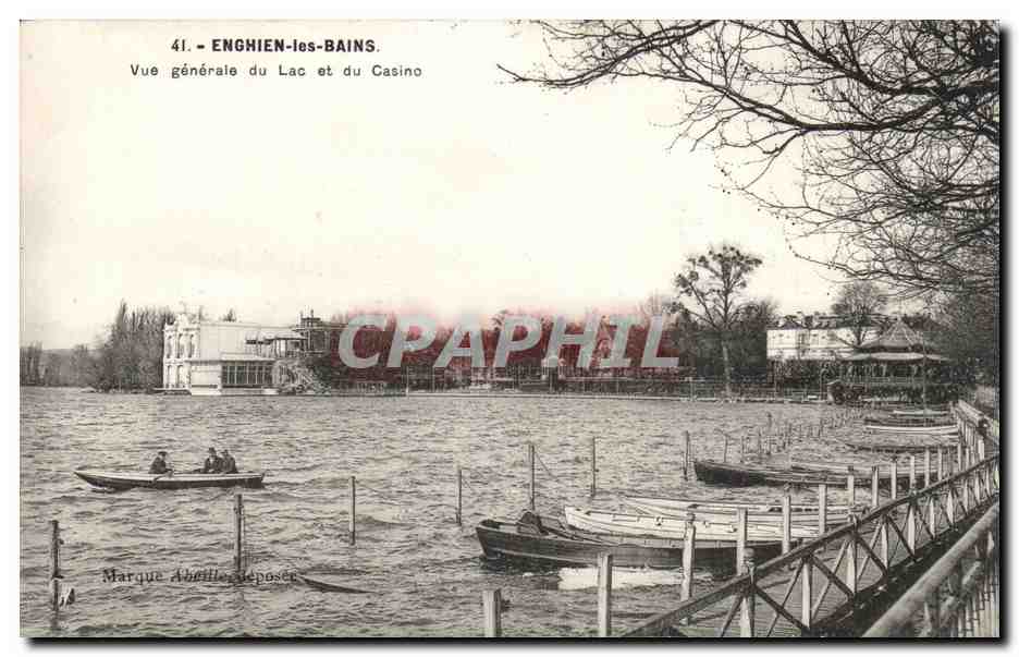Enghien-les-Bains — Vue générale du Lac et du Casino — Marque Abetille, dépôt