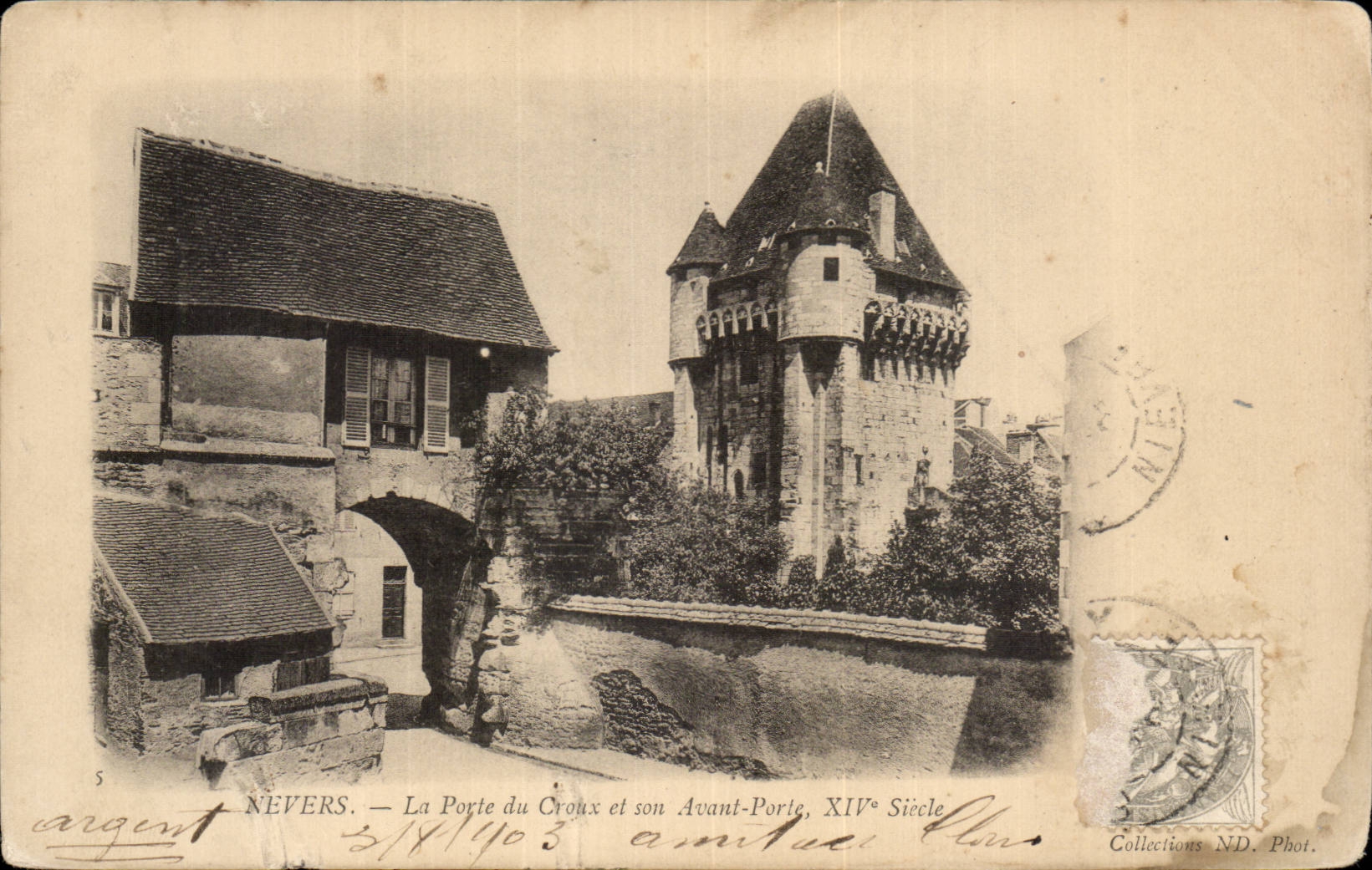 CPA Nevers La porte du Croux et son avant porte 