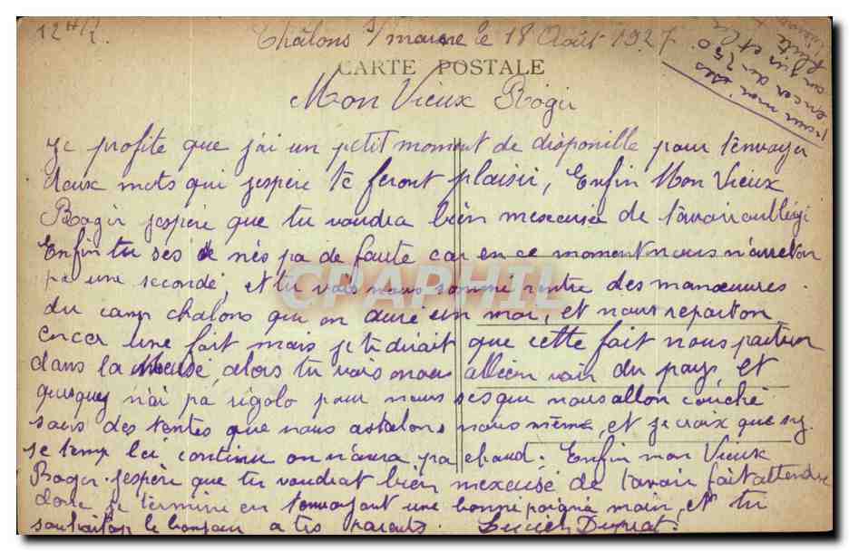 Chalons-sur-Marne — La Préfecture (côté Jardin) — Éditeur : Chalons-sur-Marne, n° 41 — Verso