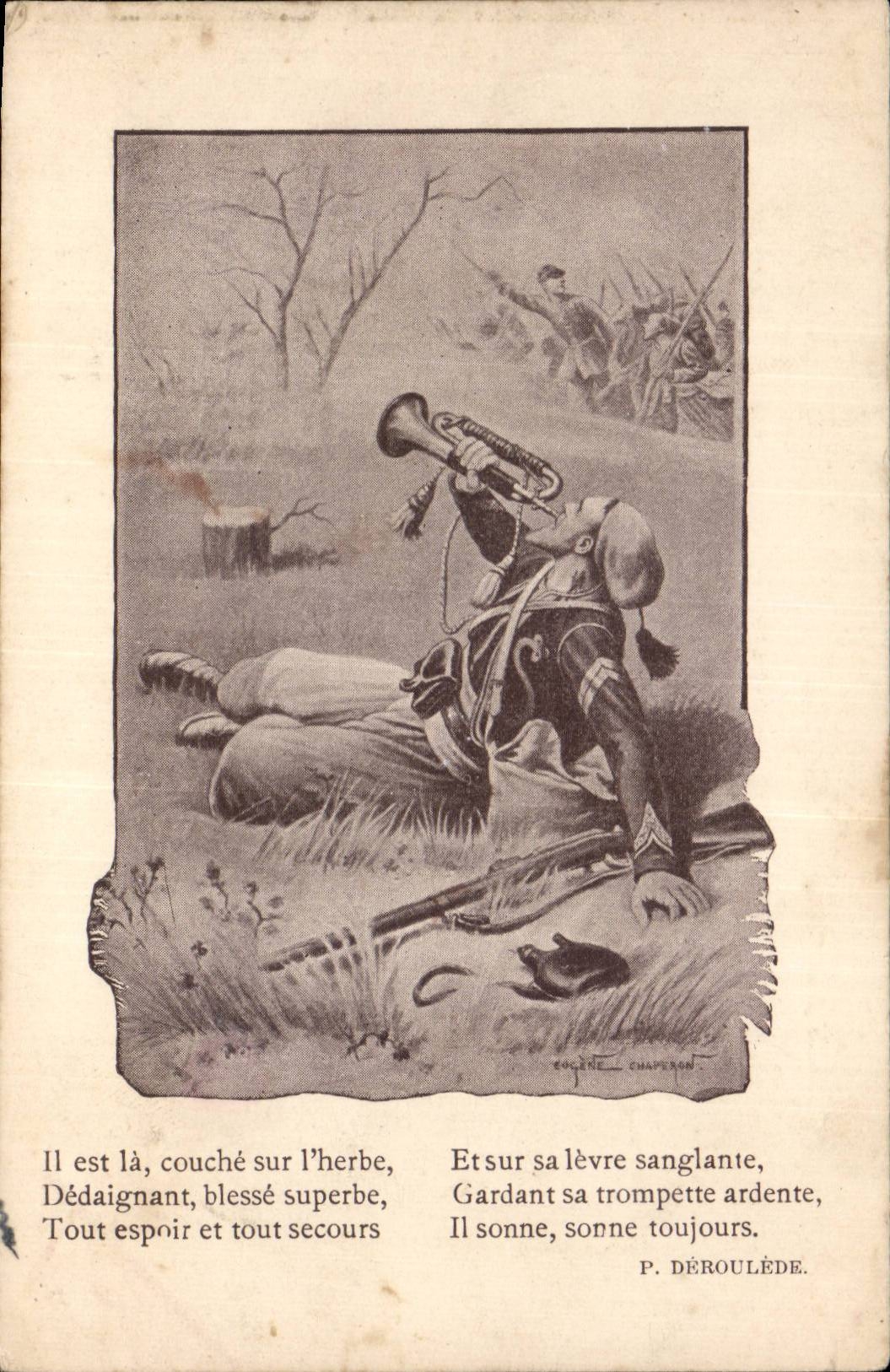 CPA Zouave couche dans l'herbe Militaria 