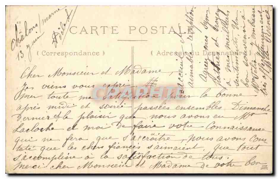 CPA Chalons sur marne Caisse d'Epargne Rue du Gard — Verso