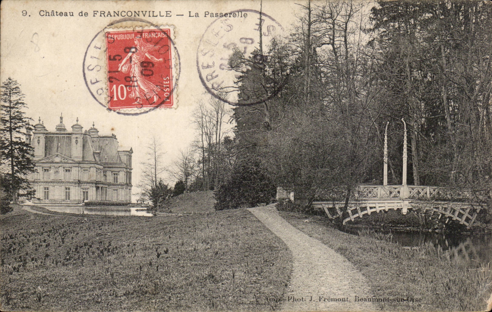 CPA Chateau de Franconville la passerelle