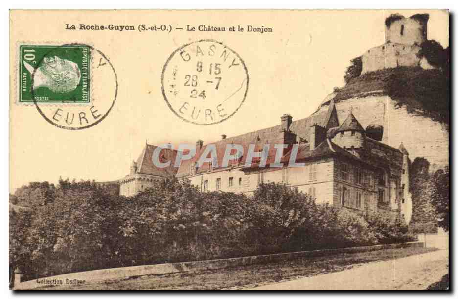 CPA La Roche Guyon Le chateau et le donjon