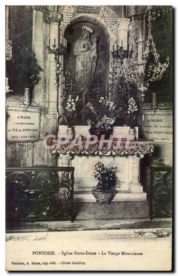 Pontoise - Église Notre-Dame - La Vierge Miraculeuse — A. Seyes, imp.-édit. - Cliché Godefroy
