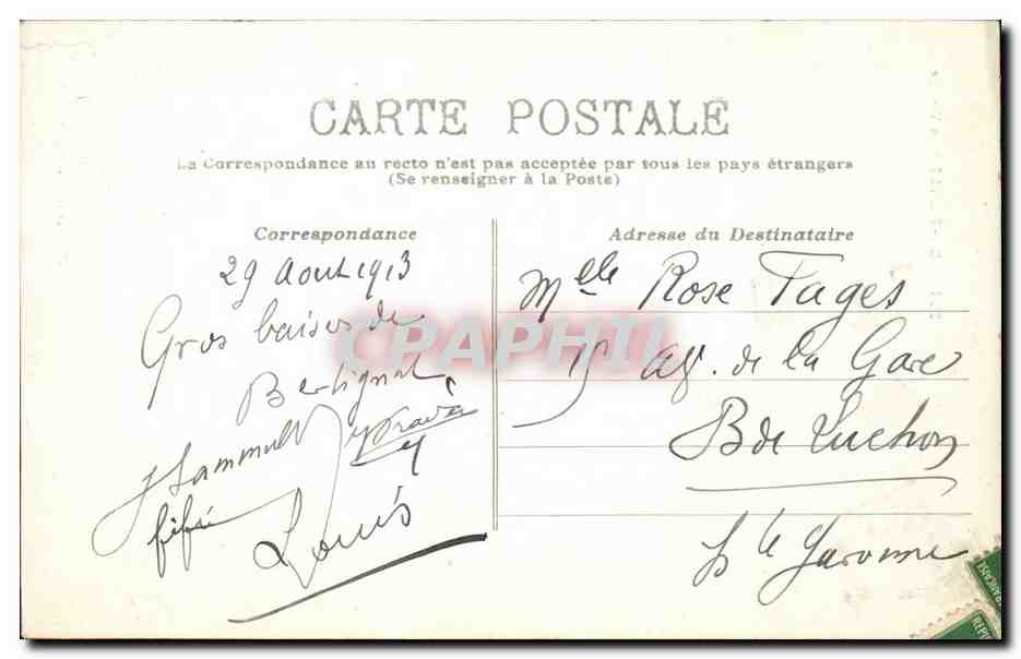 CPA Bertignat La vierge — Verso