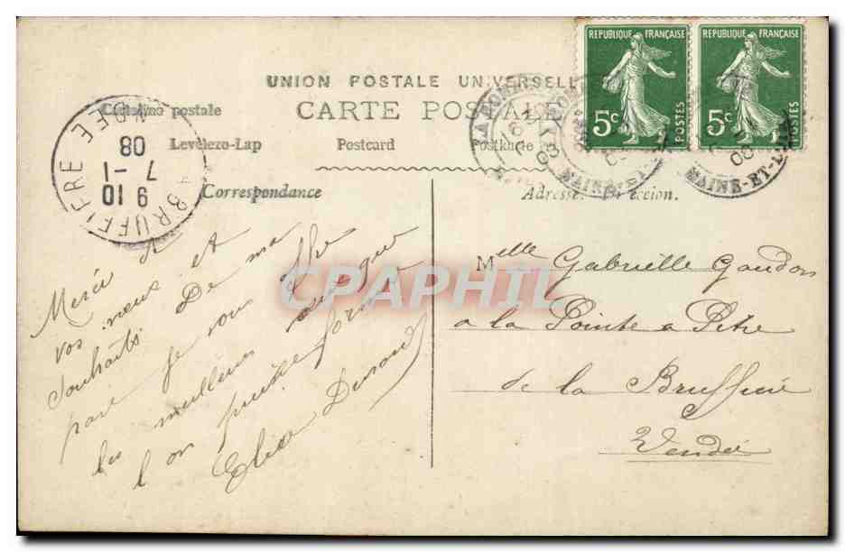 Donna davanti a un grande trifoglio a quattro foglie — Portafortuna per l'Anno Nuovo — Parigi, n° 358 — Verso