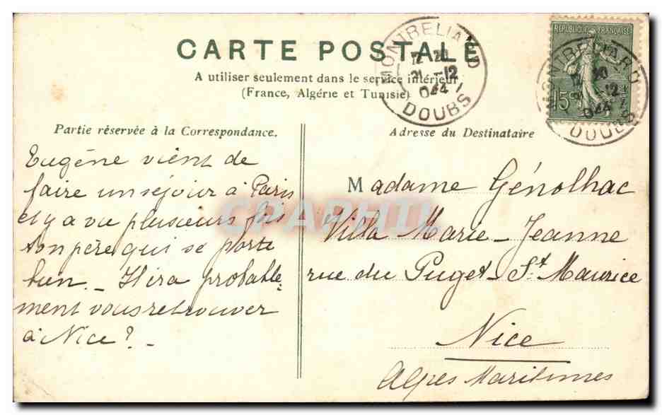 CPA Montbeliard Vue artistique — Rückseite
