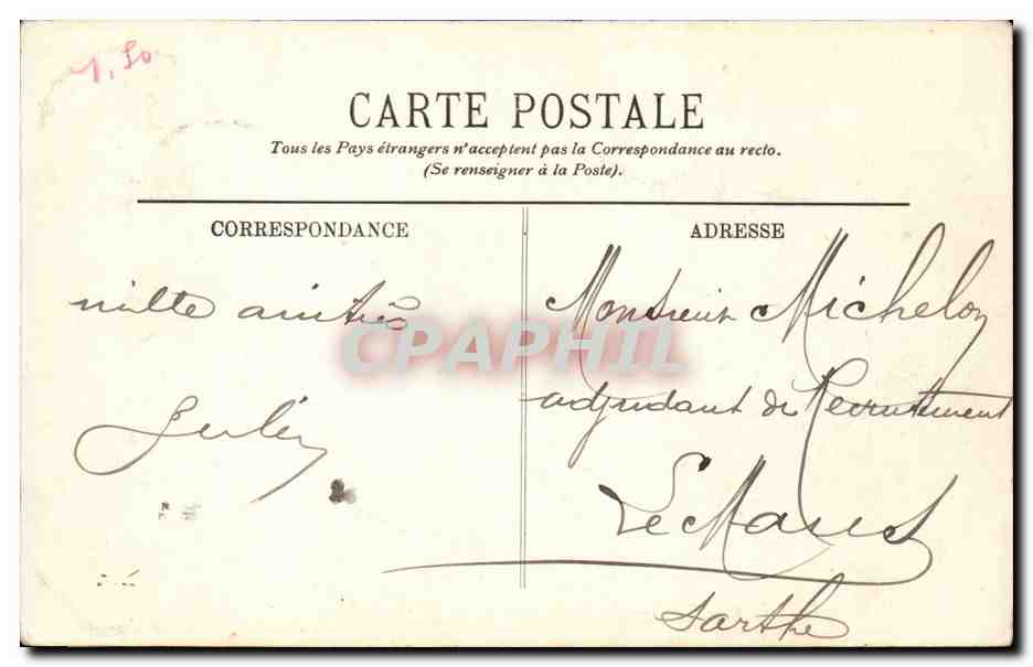 CPA Reims Vue prise de la gare — Verso