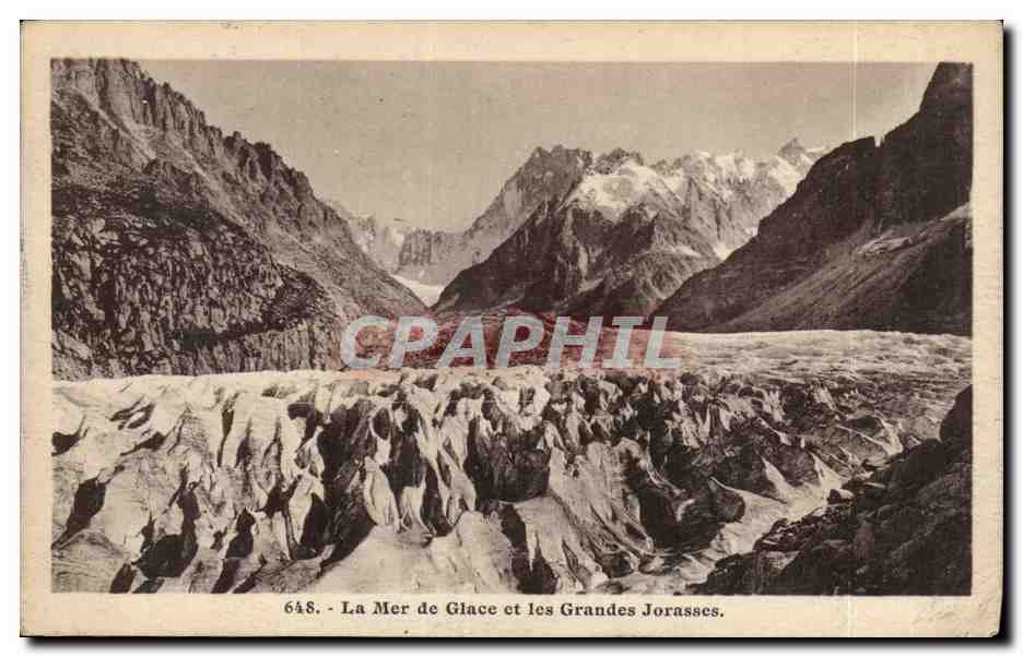 La Mer de Glace et les Grandes Jorasses — 648 — L. Morand, phot.-édit.