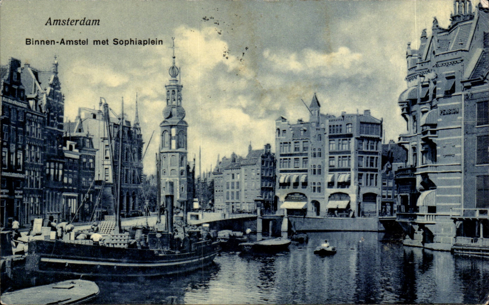 CPA Pays Bas Amsterdam Binnen Amstel met Sophiaplein