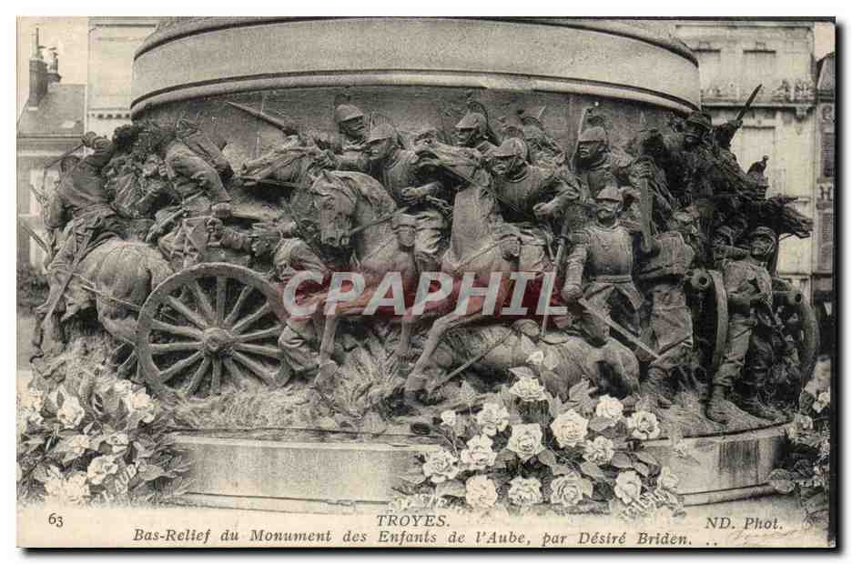 Troyes — Bas-relief du Monument des Enfants de l'Aube, par Désiré Briden — ND. Phot.