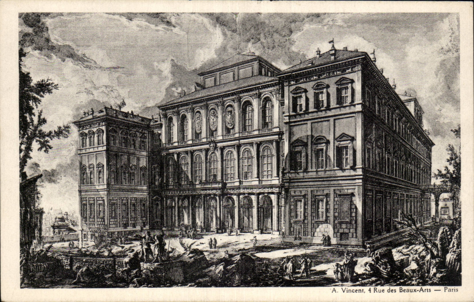 Vue de l'Académie des Beaux-Arts à Paris — A. Vincent, 4 Rue des Beaux-Arts — Paris