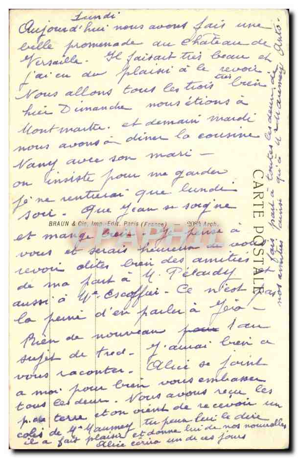 CPA Versailles Grand Trianon Chambre de Marie Antoinette  — Verso