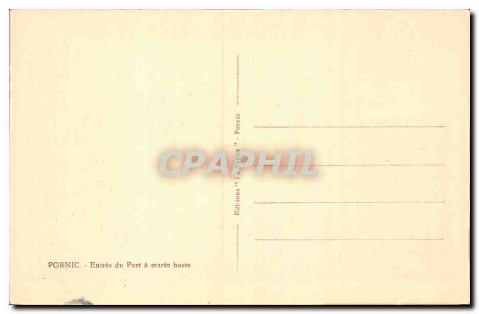 CPA Pornic Entree du port a maree basse — Rückseite