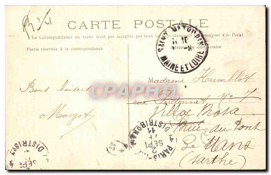 Saumur CPA Rue Courcouronne Eglise Saint Nicolas — Rückseite
