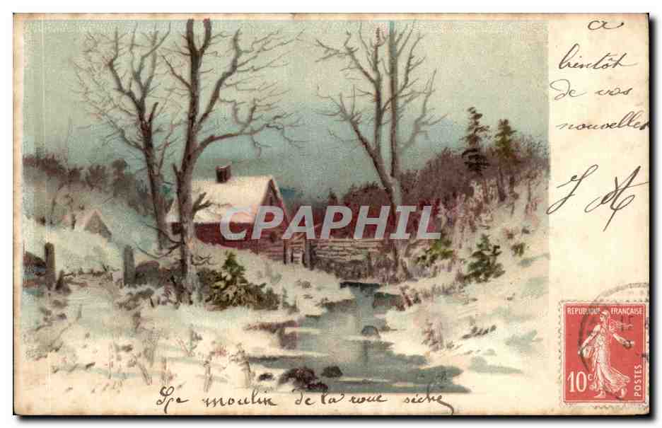 CPA Fantaisie Paysage sous la neige